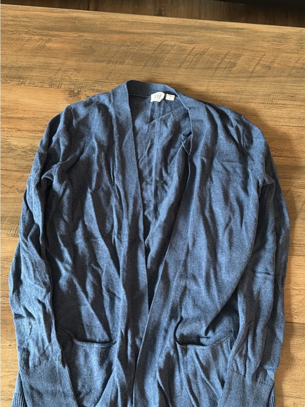GAP Men's Lightweight Open-Front Cardigan Jacket - Dark Blue